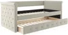 Vente-unique 'LOUISE' Ausziehbett, Stoff, 2 x 90 x 190 cm, Beige Bild 5