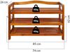 Casaria Schuhregal Schuhständer Schuhablage Akazie Holz 3 Fächer Bild 5