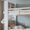 Etagenbett mit 2 Liegeflächen, Rausfallschutz, Lattenrost und Rutsche, 90x200 cm, Holzbett, Kiefer Bild 5