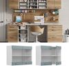 Hängeschrank R-Line Blau-Grau 80 cm mit Glastüren Vicco Bild 2