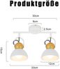 ZMH Deckenstrahler Vintage Weiß Deckenlampe: 2 Flammig Retro Strahler E27 Flurlampe Schwenkbar 350° Metall Deckenspots Industrial Innen Deckenleuchte für Flur Küche Eingang Wohnzimmer Schlafzimmer Bild 3