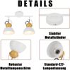 ZMH Deckenstrahler Vintage Weiß Deckenlampe: 2 Flammig Retro Strahler E27 Flurlampe Schwenkbar 350° Metall Deckenspots Industrial Innen Deckenleuchte für Flur Küche Eingang Wohnzimmer Schlafzimmer Bild 4