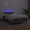 vidaXL Boxspringbett mit Matratze & LED Grau 120x200 cm Kunstleder 3134157 Bild 4