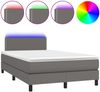 vidaXL Boxspringbett mit Matratze & LED Grau 120x200 cm Kunstleder 3134157 Bild 2