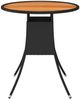 vidaXL Garten-Esstisch Schwarz Ø 70 cm Poly Rattan Massivholz Akazie 310466 Bild 2