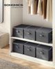 SONGMICS Aufbewahrungsbox mit Deckel, 3er Set, faltbare Stoffbox mit Griffen, Aufbewahrung für Kleidung, 40 x 30 x 25 cm, Vliesstoff, schiefergrau Bild 2