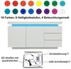 Merax Sideboard hochglanz mit LED inkl. Fernbedienung, Schubkastenkommode, Lowboard,Beistellschrank,Breite 140cm Bild 4