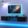 Wand-TV-Ständer 160x31x22 cm schwarz Hochglanz LED-Beleuchtung App 2 Türen bis 70 Zoll Bild 2