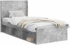 vidaXL Bettgestell mit Stauraum und Kopfteil Betongrau 75x190 cm 3413912 Bild 2