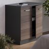 Küchenschrank für Dachschrägen R-Line Edelgrau 80 cm ohne Schräge mit 2 Türen Vicco Bild 4