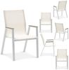IDIMEX Gartenstuhl MONDELLO (6 St), Terrassenstühle 6er Set mit Armlehnen aus WPC Weiß/Beige Bild 2