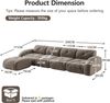 Ecksofa modular in Taupe, Chenille, rahmenloses 4-Sitzer Sofa mit flexiblem Aufbau,76x358x171 cm Bild 5