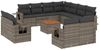 vidaXL 12-tlg. Garten-Sofagarnitur mit Kissen Grau Poly Rattan 3257159 Bild 2