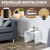 Acryl Beistelltisch mit Magazinhalter 2in1, weiß-matt Bild 2