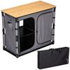Skandika Campingschrank Triabo Bambus Arbeitsplatte, Campingküche klappbar, Outdoor-Schrank faltbar, 4 Fächer mit festen Einlegeböden, unterteilbar, Tragetasche Bild 2