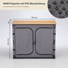 Skandika Campingschrank Triabo Bambus Arbeitsplatte, Campingküche klappbar, Outdoor-Schrank faltbar, 4 Fächer mit festen Einlegeböden, unterteilbar, Tragetasche Bild 4