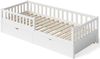 Bellabino 'Vils' Kinderbett 90x200 cm mit Gästebett 90x190 cm und 2 Matratzen, weiß, Kiefer Massivholz, Montessori Bett mit Ausziehbett, mit abnehmbarem Rausfallschutz und Lattenrost Bild 2