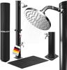 STEELSØN 'Velion' Solardusche 20 Liter, schwarz, warmes Wasser bis 60°C, schwankender Regenduschkopf und Wasserhahn, inkl. Schutzhaube und Kunststoffboden Bild 1