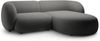 Micadoni Ecksofa Kate 2-Sitzer Rechts Samt Dunkelgrau Bild 2