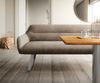 Esszimmerbank Taya-Flex 200 cm Mikrofaser Taupe Vintage Kufengestell flach Edelstahl Taschenfederkern Bild 2