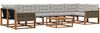 vidaXL Outdoor-Sofagarnitur mit Kissen 8 pcs Natürlich und Hellgrau 3381307 Bild 2