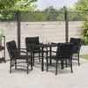 vidaXL Garten Essgruppe mit Kissen 5 pcs Schwarz Poly-Rattan 3380205 Bild 4