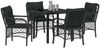 vidaXL Garten Essgruppe mit Kissen 5 pcs Schwarz Poly-Rattan 3380205 Bild 3