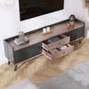 TV-Schrank mit zwei Schubladen,160×40×58 cm, Schwarz und holz,modernes Design, viel Stauraum Bild 2