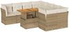 vidaXL 9-tlg. Garten-Sofagarnitur mit Kissen Beige Poly Rattan 3326907 Bild 2