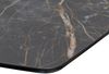 Esstisch Edge Bootsform 200x100cm Laminam® Keramik Noir Desir Braun Mittelfuß Kreuz Schwarz Bild 5