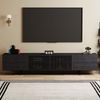 oleyluckidea TV-Schrank Mid-Century TV-Lowboard ausziehbar, Walnuss, für 80"+ TV Breite 198 cm bis 262 cm Bild 2