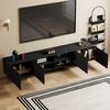 oleyluckidea TV-Schrank Mid-Century TV-Lowboard ausziehbar, Walnuss, für 80"+ TV Breite 198 cm bis 262 cm Bild 3