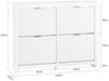 SoBuy FSR186-W Schuhschrank, MDF, Lackiert, Weiß, 104 x 82 x 23 cm Bild 3