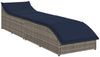 vidaXL Klappliege mit Auflage und Stauraum Grau Poly-Rattan 4104227 Bild 4