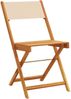 vidaXL Gartenstühle 4 Stk. Klappbar Beige Stoff und Massivholz 3214619 Bild 3