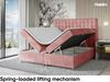 MEBLINI Boxspringbett ASTON 140x200 cm mit Bettkasten - H3/Rosa Samt Polsterbett - Doppelbett mit Topper & Taschenfederkern-Matratze Bild 3