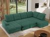 Ecksofa, Wohnzimmer U Couch, Polstersofa mit Bettkasten - MADRITO U - Grün Stoff - Rechts Bild 3