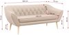 Sofa, Skandinavischer Stil, Holzbeine - PIRS - 3 Sitzer - Beige - Velours Bild 3