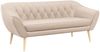 Sofa, Skandinavischer Stil, Holzbeine - PIRS - 3 Sitzer - Beige - Velours Bild 2