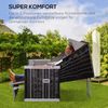 Outsunny Strandkorb Doppelte Sonnenliege mit Dach, BxTxH: 118x190x150 cm, Halblieger, (Volllieger, 10-tlg, Gartenliege), 2-Sitzer, inkl. Klapptisch Bild 3
