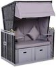 Outsunny Strandkorb Doppelte Sonnenliege mit Dach, BxTxH: 118x190x150 cm, Halblieger, (Volllieger, 10-tlg, Gartenliege), 2-Sitzer, inkl. Klapptisch Bild 5