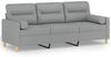 vidaXL 3-Sitzer-Sofa mit Zierkissen Hellgrau 180 cm Stoff 3200829 Bild 2