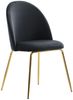 Design Esszimmerstuhl 2er Set Samt Schwarz Gepolstert, Küchenstuhl Stoff mit. Bild 2