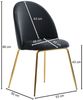 Design Esszimmerstuhl 2er Set Samt Schwarz Gepolstert, Küchenstuhl Stoff mit. Bild 3