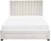 Vente-unique - LIAKO Bett Stoff Beige - B 217 cm x H 124 cm x L 185 cm Bild 4