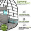 Sekey Hängesessel mit Gestell Hängekorb Sessel Rattan klappbarer Hängestuhl als Schaukel, Outdoor und Indoor Garten, Balkon bis 150 kg belastbar mit Kissen Bild 4