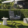 Sekey Hängesessel mit Gestell Hängekorb Sessel Rattan klappbarer Hängestuhl als Schaukel, Outdoor und Indoor Garten, Balkon bis 150 kg belastbar mit Kissen Bild 2