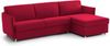 Dmora Schlafsofa mit Halbinsel Sumirago, Wandelbares Ecksofa für das Wohnzimmer, gepolstert, abnehmbar, 100 % Made in Italy-Qualität, 260x160 h90 cm, Rot Bild 2