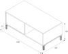 Dmora Axinia Couchtisch, Couchtisch, Niedriger Wohnzimmertisch, 100x50h40 cm, Eiche und Weiß Bild 3