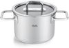 Fissler Topf-Set Viseo® Pro, Edelstahl 18/10 (Set, 9-tlg, 3 Kochtöpfe & 1 Bratentopf mit Deckel, 1 Stielkasserolle), 9-teiliges Edelstahl-Topfset mit Superthermic Boden Bild 4